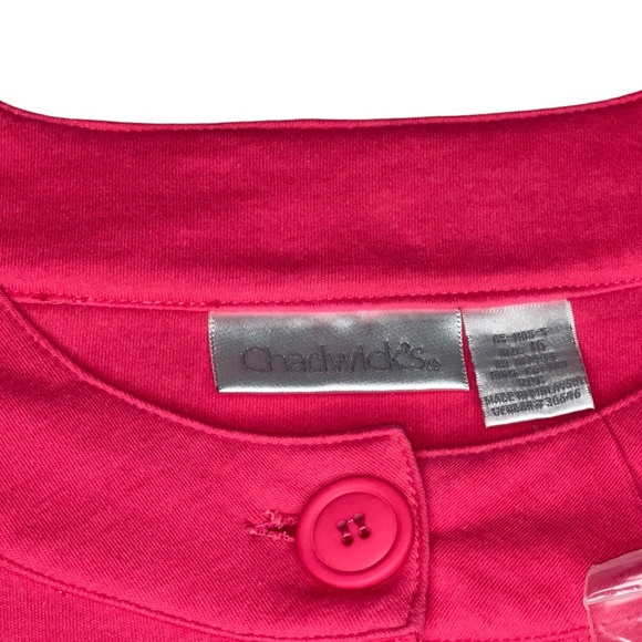 Chadwick's Pink Knit Jacket Short Size 16 NWOT Extra Button Classic Traditional - Picture 2 of 7